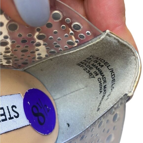 Steve Madden Kaidel See Thru Rhinestone silver pump heels 8.5 - Picture 2 of 6